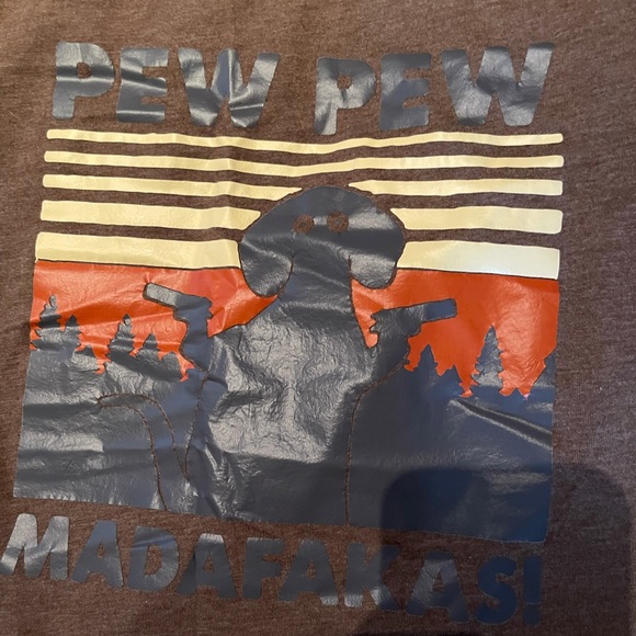 Retro Pew Pew T-shirt Small brown - Picture 2 of 6